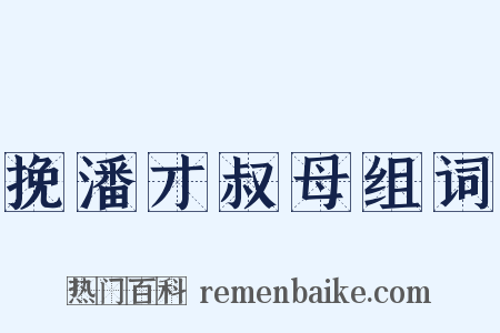 挽潘才叔母组词是什么意思的图片